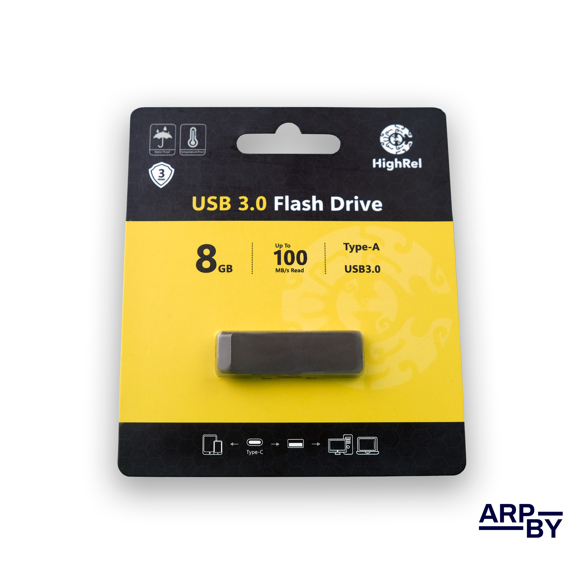 Pen Drive HighRel 8 GB USB-A 3.0 Preto Pen Drive HighRel 8 GB USB-A 3.0 Preto